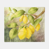 Couverture Polaire Peinture de citrons (Devant (Horizontal))