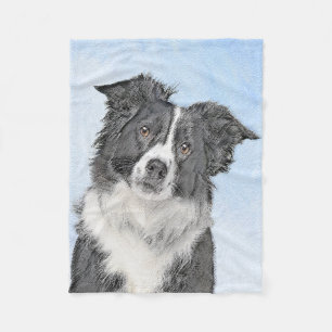 Couverture Polaire Peinture de collie frontalière - Belle art origin