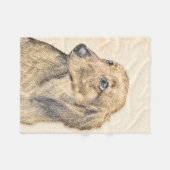 Couverture Polaire Peinture de Dachshund (Longhaïs) - Art original du (Devant (Horizontal))
