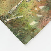 Couverture Polaire Peinture de la forêt de pin aquarelle (Coin)