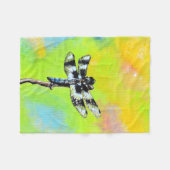 Couverture Polaire Peinture de libellules chatoyante (Devant (Horizontal))