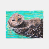 Couverture Polaire Peinture de loutre de mer (Devant (Horizontal))