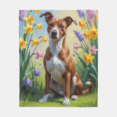 Couverture Polaire Peinture de printemps de chien Basenji (Devant)