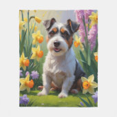 Couverture Polaire Peinture de printemps de chien Terrier australien (Devant)