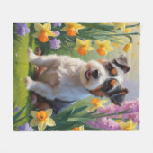 Couverture Polaire Peinture de printemps de chien Terrier australien (Devant (Horizontal))