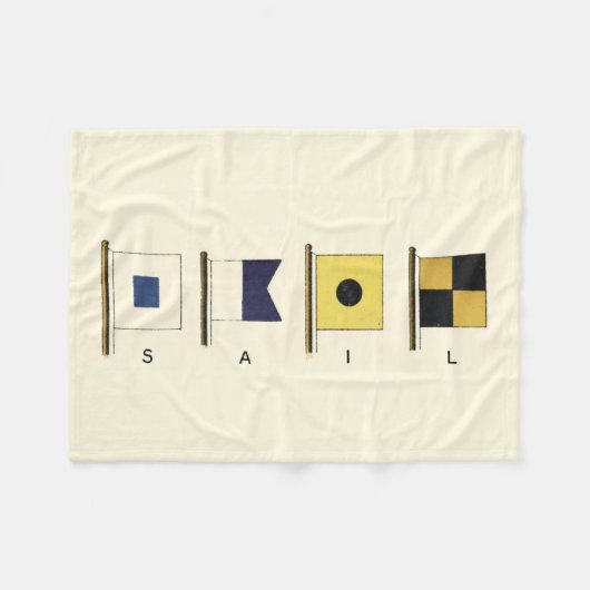 Couverture Polaire Peinture de quatre drapeaux avec la voile écrite (Devant (Horizontal))