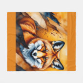Couverture Polaire Peinture de renard d'automne (Devant (Horizontal))