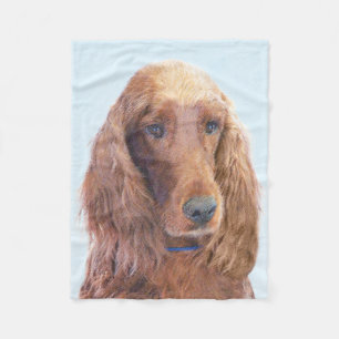 Couverture Polaire Peinture de Setter irlandaise - Beau art original 
