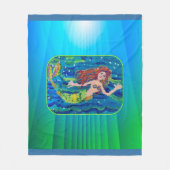 Couverture Polaire Peinture de sirène (Devant)