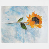 Couverture Polaire Peinture de tournesol aquarelle (Devant (Horizontal))