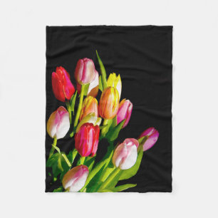 Couverture Polaire Peinture de Tulipe - Art Floral Original