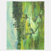 Couverture Polaire peinture de vallée verte Aquarelle (Devant)