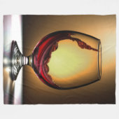 Couverture Polaire Peinture de verre de vin rouge (Devant (Horizontal))