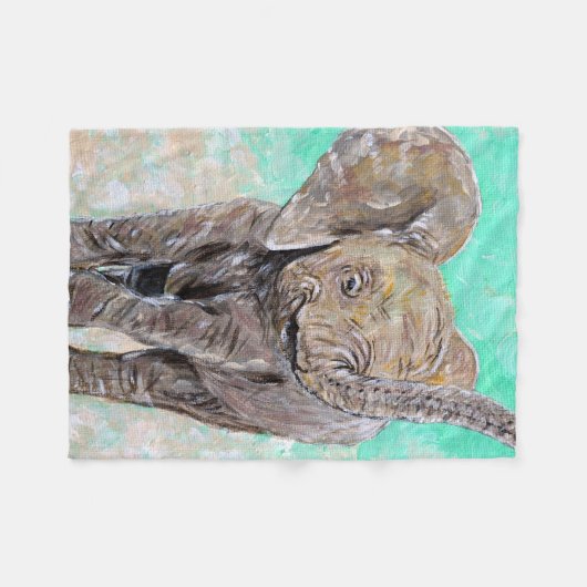 Couverture Polaire Peinture des éléphants de bébé (Devant (Horizontal))