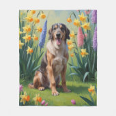 Couverture Polaire Peinture des fleurs de printemps de chien de Wolfh (Devant)