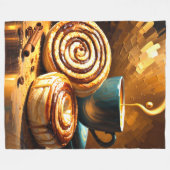 Couverture Polaire Peinture des rouleaux de la coupe du café et de la (Devant (Horizontal))