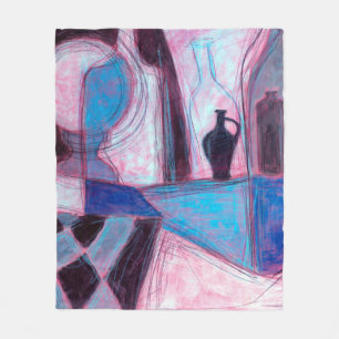 Couverture Polaire Peinture/dessin de la vie morte de bouteilles styl