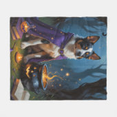 Couverture Polaire Peinture d'Halloween capricieuse australienne (Devant (Horizontal))