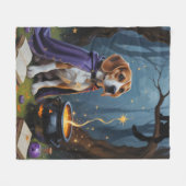 Couverture Polaire Peinture d'Halloween de chien beagle (Devant (Horizontal))