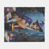 Couverture Polaire Peinture d'Halloween fantaisiste (Devant (Horizontal))