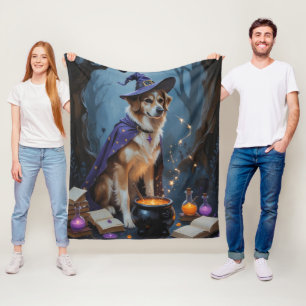Couverture Polaire Peinture d'Halloween fantaisiste de Berger d'Anato