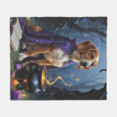 Couverture Polaire Peinture d'Halloween Whimsical Chien d'Afghanistan (Devant (Horizontal))