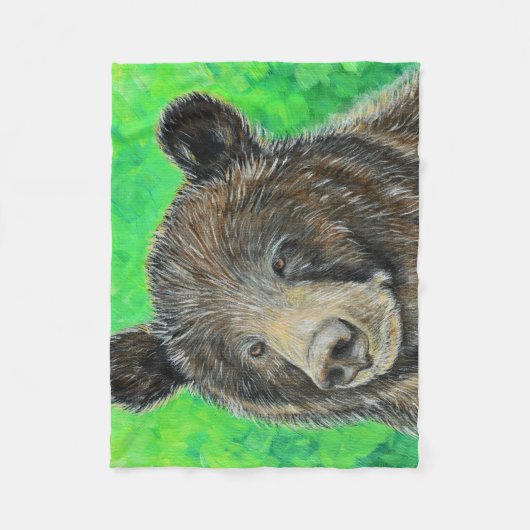 Couverture Polaire Peinture d'ours Brown réfléchie (Devant)