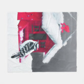 Couverture Polaire Peinture Downy Woodpecker - Art original pour oise (Devant (Horizontal))