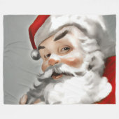 Couverture Polaire Peinture du Père Noël sur Grey (Devant (Horizontal))