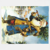 Couverture Polaire Peinture du Père Vintage Noël (Devant (Horizontal))
