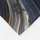 Couverture Polaire Peinture en marbre bleu marine et or Abstrait (Coin)