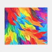 Couverture Polaire Peinture expressionniste abstraite vibrante  (Devant (Horizontal))