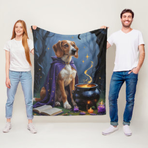 Couverture Polaire Peinture fantaisiste d'Halloween de chien Afghan H