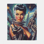 Couverture Polaire Peinture féminine rétro Sci-Fi (Devant)