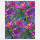 Couverture Polaire Peinture Fleurs tropicales Couleurs vives (Devant)