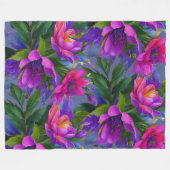 Couverture Polaire Peinture Fleurs tropicales Couleurs vives (Devant (Horizontal))
