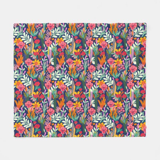 Couverture Polaire Peinture florale (Devant (Horizontal))