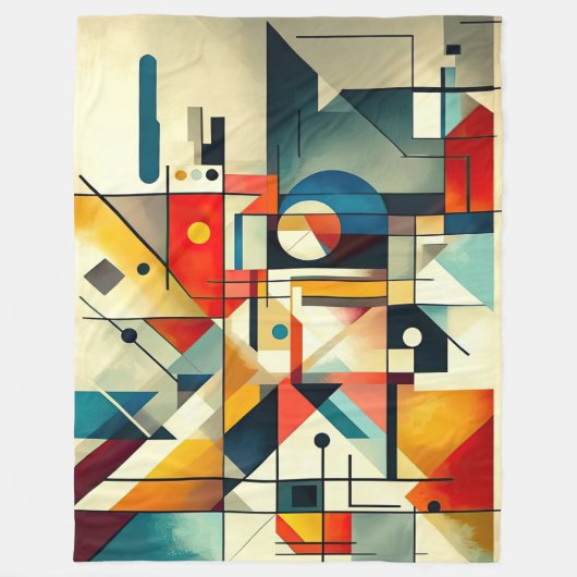 Couverture Polaire Peinture géométrique Abstraite moderne (Devant)