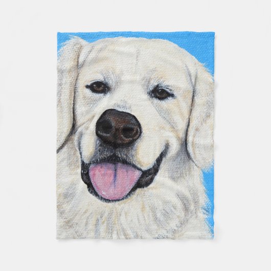 Couverture Polaire Peinture Golden Retriever (Devant)