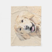 Couverture Polaire Peinture Golden Retriever - Joli art original chie (Devant)