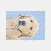 Couverture Polaire Peinture Golden Retriever - Joli art original chie (Devant (Horizontal))