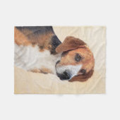 Couverture Polaire Peinture Harrier - Joli art original chien (Devant (Horizontal))