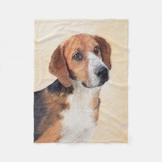 Couverture Polaire Peinture Harrier - Joli art original chien (Devant)