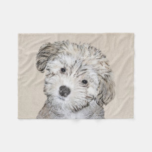 Couverture Polaire Peinture havanaise de chiot - Beau art original de