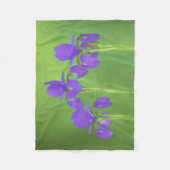 Couverture Polaire Peinture Iris Violet - Art Fleur Originale (Devant)
