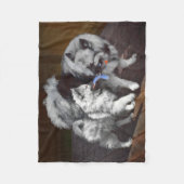 Couverture Polaire Peinture Keeshond Playtime - Jolie art original ch (Devant)