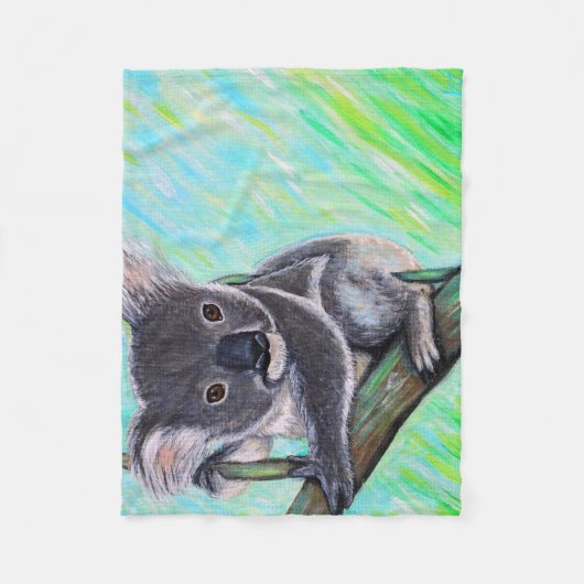 Couverture Polaire Peinture Koala (Devant)