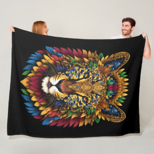 Couverture Polaire Peinture Lion costumé