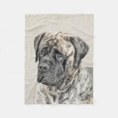 Couverture Polaire Peinture mastiff anglaise (Brindle) - Dog Art (Devant)