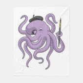Couverture Polaire Peinture Octopus Peinture brosse (Devant)